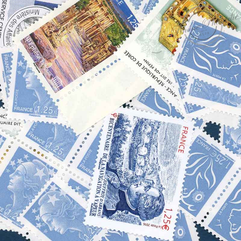 LOT DE 50 TIMBRES-POSTE 1.25€
