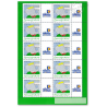 FEUILLE TIMBRES ANNIVERSAIRES BABAR (3927A) AVEC VIGNETTE TIMBRES PERSONNALISES