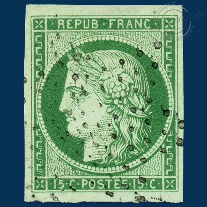 FRANCE TIMBRE-POSTE N°60A au type Cérès 25 c. bleu avec variété imp