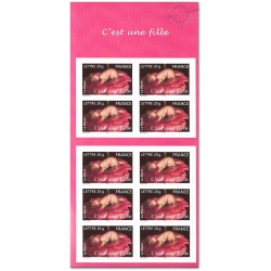 CARNET FRANCE BC54 DE TIMBRES POUR AFFRANCHIR 10 LETTRES 20g "C'EST UNE FILLE"
