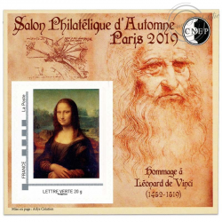 FRANCE BLOC CNEP N°82 "HOMMAGE LÉONARD DE VINCI" BLOC AUTOADHÉSIF-2019