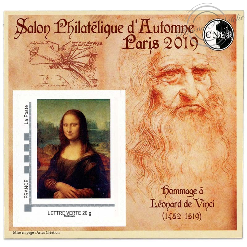 FRANCE BLOC CNEP N°82 "HOMMAGE LÉONARD DE VINCI" BLOC AUTOADHÉSIF-2019