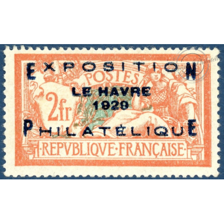 FRANCE N° 257A, EXPOSITION DU HAVRE - 1929, TIMBRE NEUF* SIGNÉ