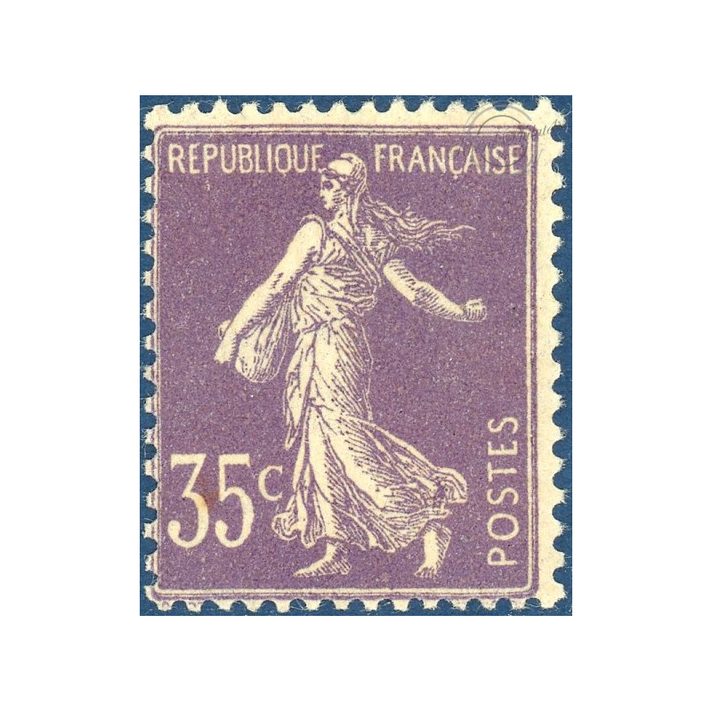 FRANCE N° 136 SEMEUSE FOND PLEIN 35C VIOLET TIMBRE NEUF* - 1906