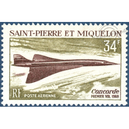 SAINT-PIERRE-ET-MIQUELON POSTE AÉRIENNE N°43, NEUF SANS CHARNIÈRE, 1969