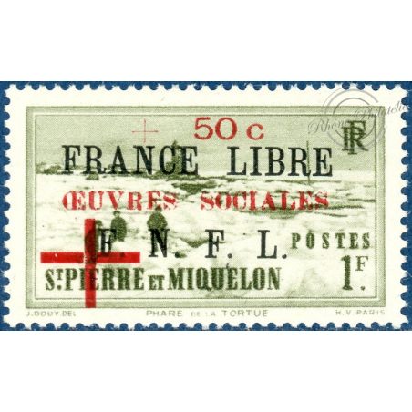 SAINT-PIERRE-ET-MIQUELON N°310, NEUF AVEC CHARNIÈRE, 1942
