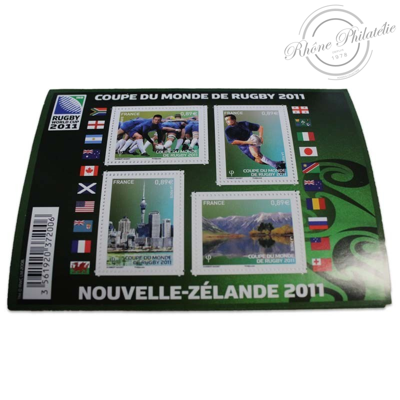 LOT DE 20 BLOCS TIMBRES-POSTE F4576, BLOCS COUPE DU MONDE DE RUGBY 2011 VF 71.20€