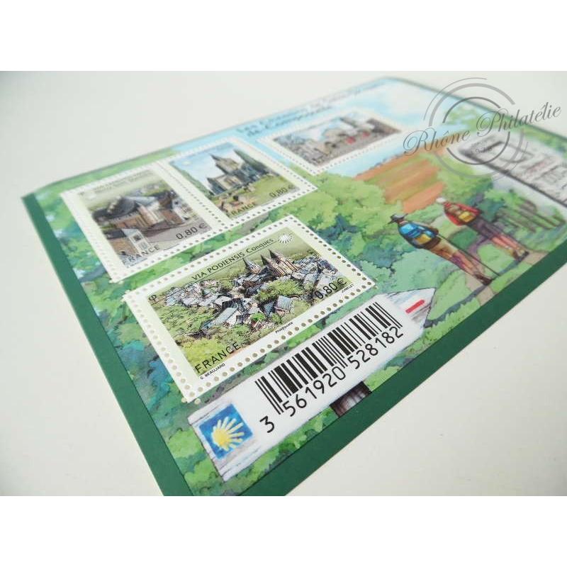 LOT DE 6 FEUILLETS F4725 LES CHEMINS DE SAINT JACQUES DE COMPOSTELLE 2013, FACIALE 19.20€