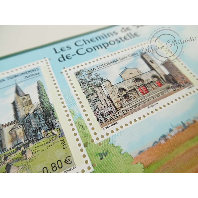 LOT DE 6 FEUILLETS F4725 LES CHEMINS DE SAINT JACQUES DE COMPOSTELLE 2013, FACIALE 19.20€