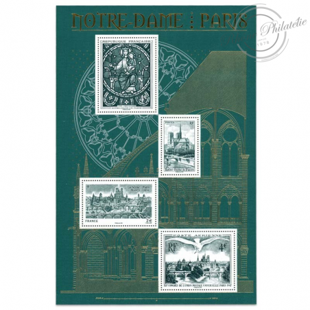 FRANCE BLOC N°F5440 TIMBRES NOTRE DAME DE PARIS, FEUILLET LUXE** ANNEE 2020