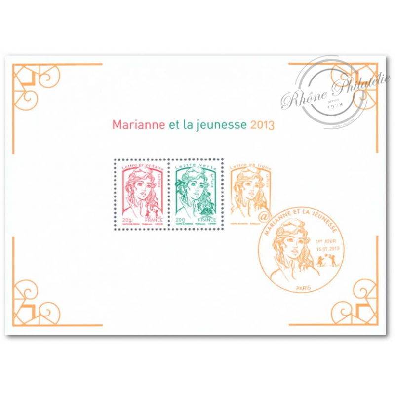 LOT DE 3 BLOCS N°133 MARIANNE ET LA JEUNESSE 2013 LUXE