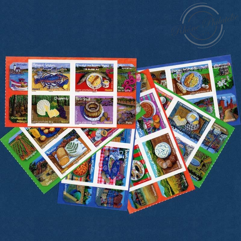LOT DE 24 TIMBRES-AUTOADHESIFS VALIDITES PERMANENTES PRIORITAIRES 20G, SAVEURS DE NOS REGIONS