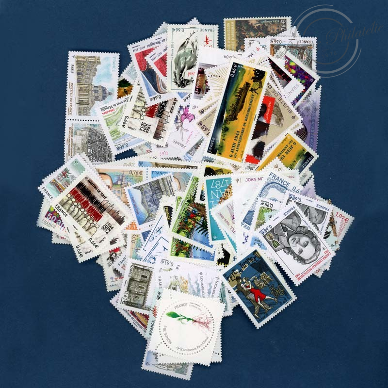LOT DE TIMBRES DIVERS EN EUROS DE 2014/2015, VALEUR FACIALE 192€