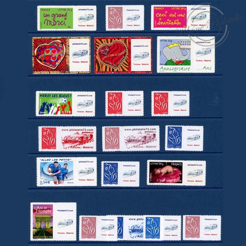 Lot De 90 Timbres Autoadhésifs De France Oblitérés – Années 2000 Et Plus, Beaux Cachets AA6