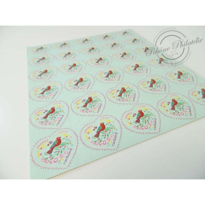 FRANCE FEUILLE AUTOADHESIVE N°51, COEURS CACHAREL 2005