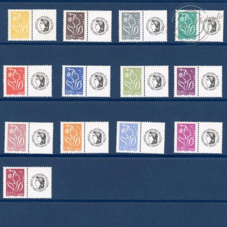 FRANCE TIMBRES PERSONNALISÉS 4048A À 4048N, VIGNETTES ILLUSTRÉES