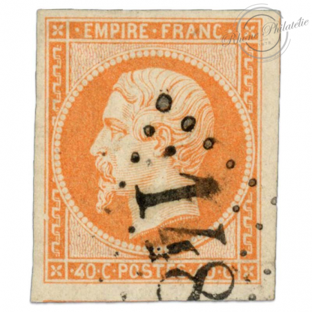 FRANCE N° 16 TYPE NAPOLÉON, TIMBRE OBLITÉRÉ CHIFFRES-1853