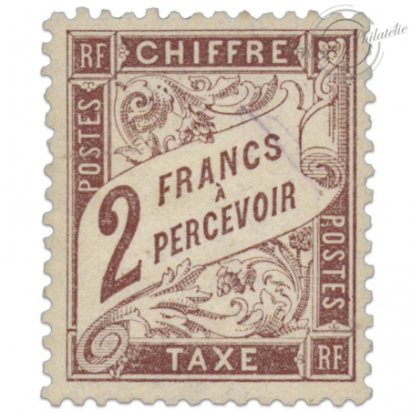 FRANCE TAXE N°26, SUPERBE TIMBRE 2 F. NEUF ET SIGNE-1884