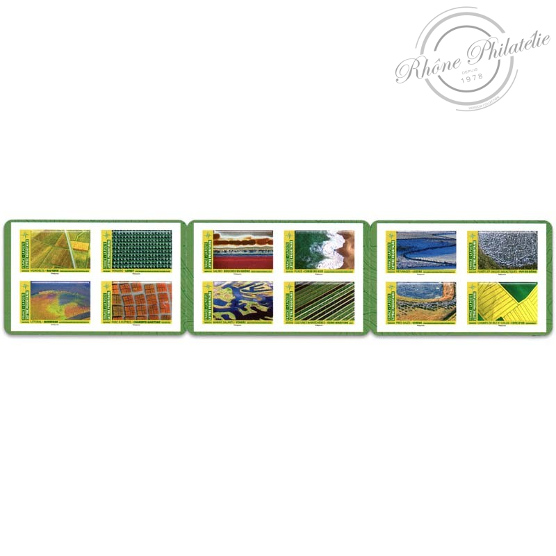 CARNET FRANCE BC1942, MOSAIQUES PAYSAGES, TIMBRES POUR AFFRANCHIR 12 LETTRES 20G