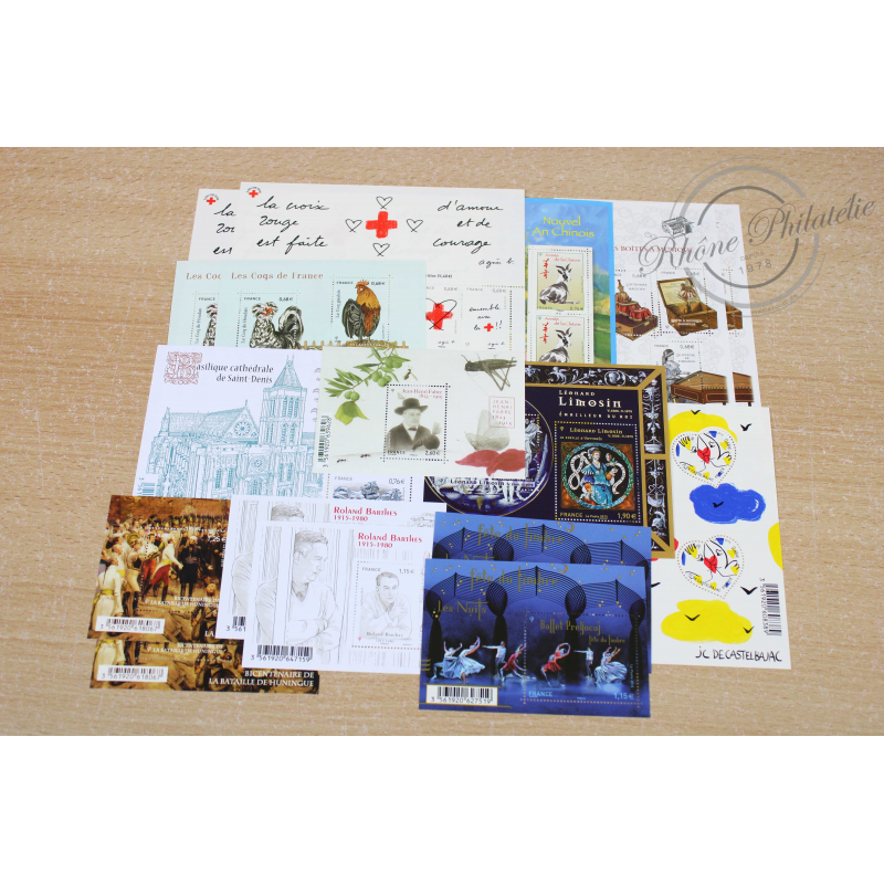 LOT DE TIMBRES DIVERS EN EUROS DE 2011-12-13-2015, FACIALE 205€