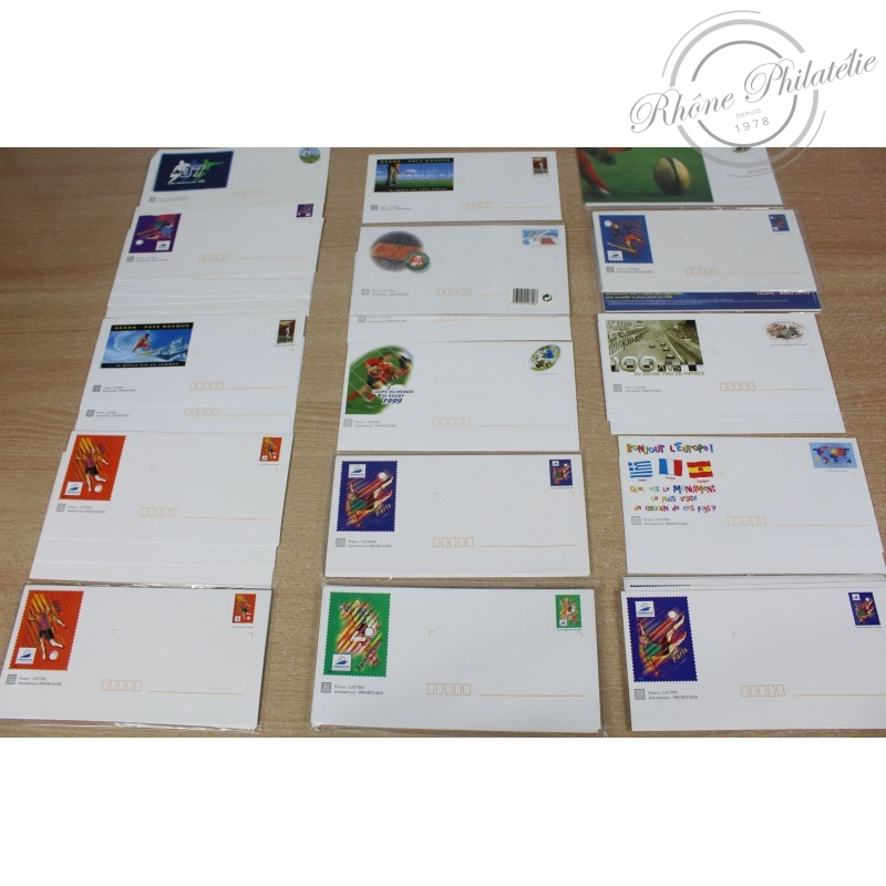 FRANCE LOT 50 ENVELOPPES PRIORITAIRES MONDE, 50 enveloppes pré-affr