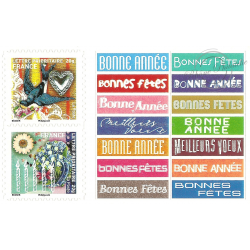 CARNET FRANCE BC493 DE TIMBRES POUR AFFRANCHIR 14 LETTRES 20g "MEILLEURS VOEUX"