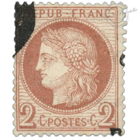FRANCE N° 51 TYPE CÉRÈS, TIMBRE OBLITERE, ANNULATION TYPO-1872