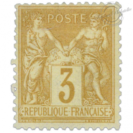 FRANCE N° 86 TYPE SAGE 3 C BISTRE-JAUNE, RARE TIMBRE NEUF*1878