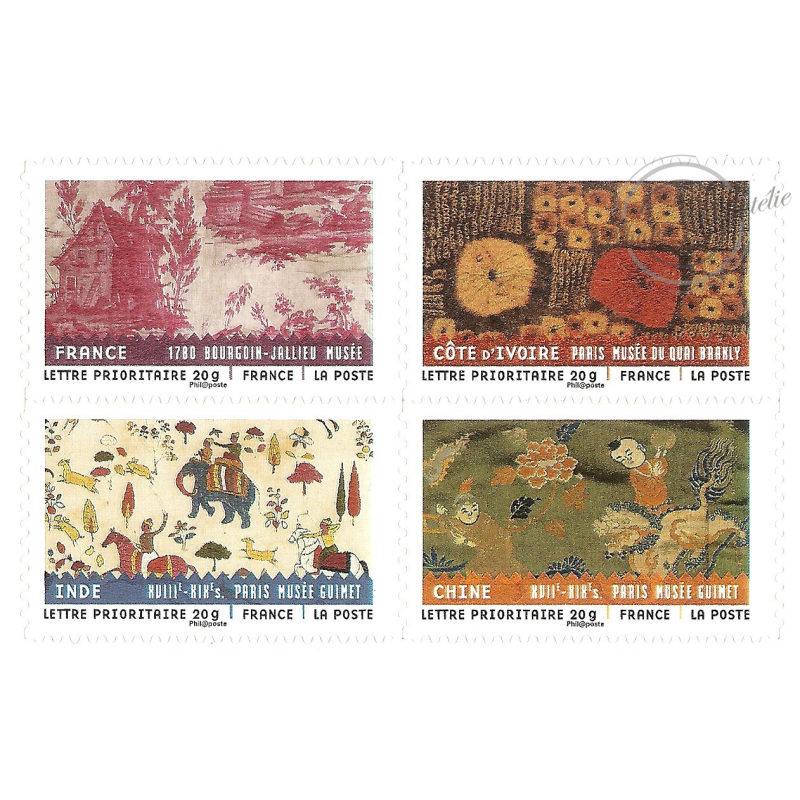 CARNET FRANCE BC512 DE TIMBRES POUR AFFRANCHIR 12 LETTRES 20g "TISSUS DU MONDE"