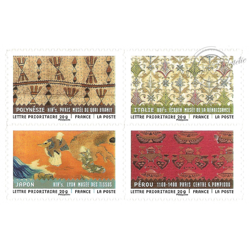 CARNET FRANCE BC512 DE TIMBRES POUR AFFRANCHIR 12 LETTRES 20g "TISSUS DU MONDE"