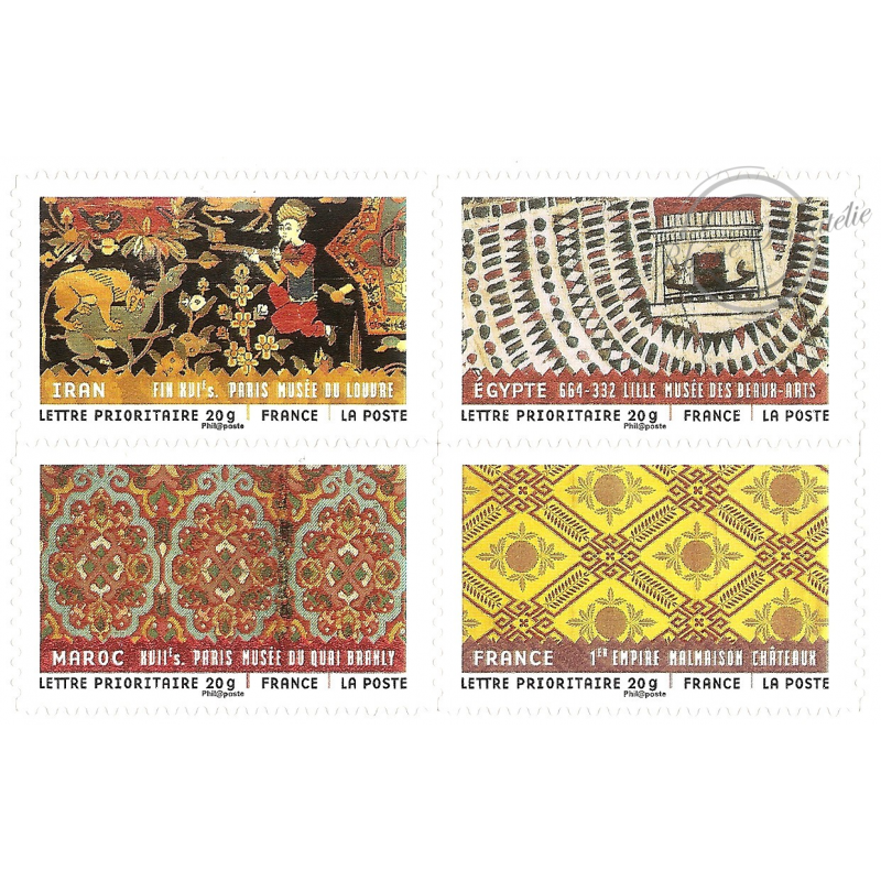 CARNET FRANCE BC512 DE TIMBRES POUR AFFRANCHIR 12 LETTRES 20g "TISSUS DU MONDE"