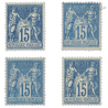 FRANCE N° 90 TYPE SAGE BLEU, 4 TIMBRES NEUFS-1878