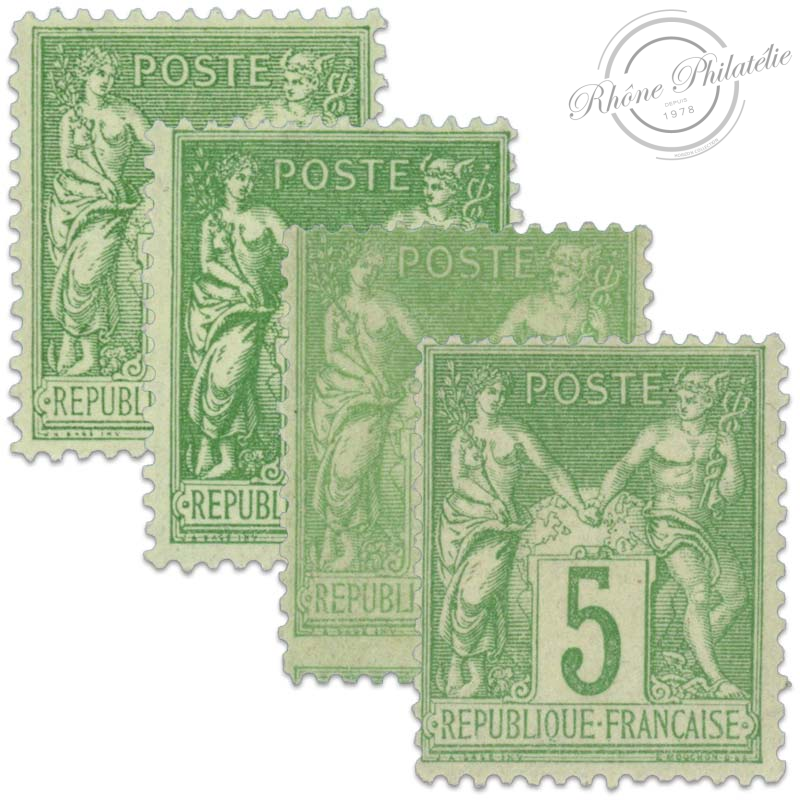 Bordeaux timbre de France N° 42Bc vert-gris oblitéré. - Philantologie