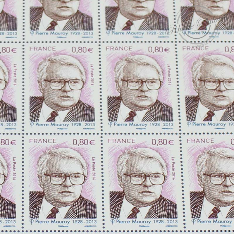 FEUILLE TIMBRES POSTE N°5073 PIERRE MAUROY, HOMME POLITIQUE-2016