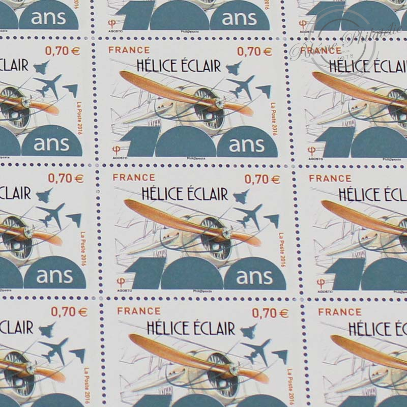 FEUILLE TIMBRES POSTE N°5085, TRANSPORT AERIEN, HELICE ECLAIR-2016