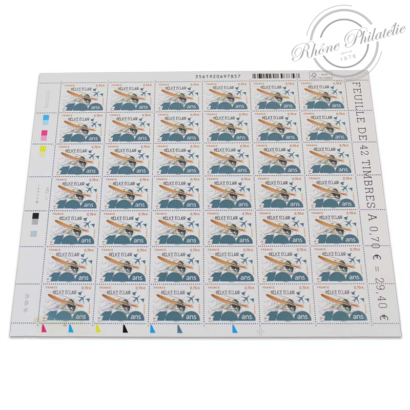FEUILLE TIMBRES POSTE N°5085, TRANSPORT AERIEN, HELICE ECLAIR-2016