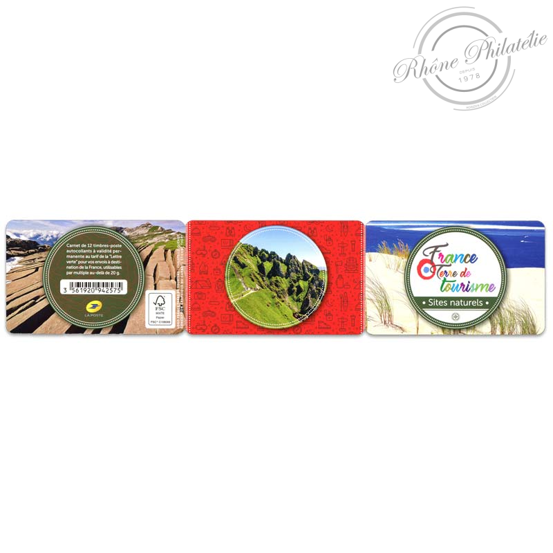 CARNET FRANCE BC2025, "SITES NATURELS", TIMBRES POUR AFFRANCHIR 12 LETTRES 20G