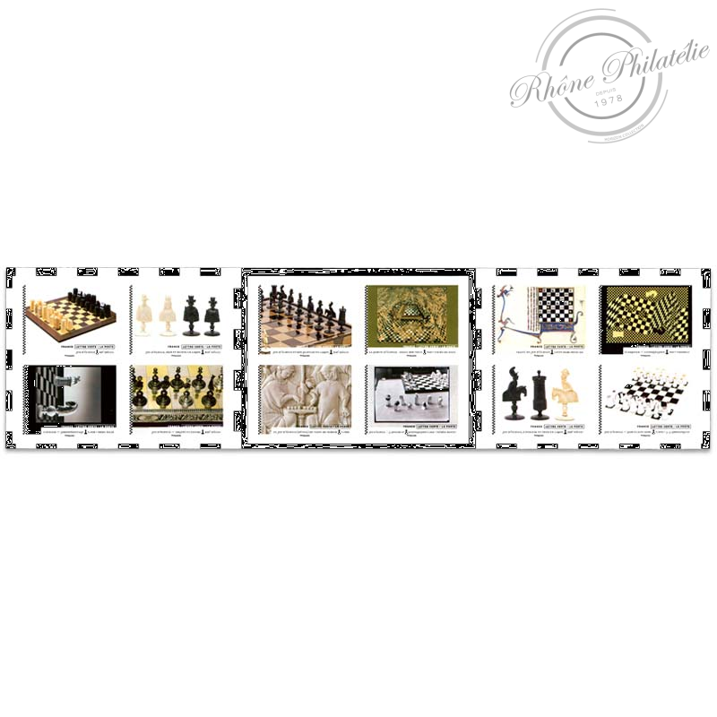 CARNET FRANCE BC2013, JEUX D'ECHECS, TIMBRES POUR AFFRANCHIR 12 LETTRES 20G