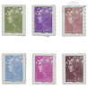 FRANCE TIMBRES AUTOADHESIFS 486-491, TYPE MARIANNE BEAUJARD COULEUR-2010