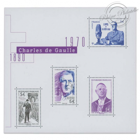 FEUILLET FRANCE F5446 CINQUENTENAIRE MORT DE GAULLE ANNEE 2020 TIMBRES NEUFS**