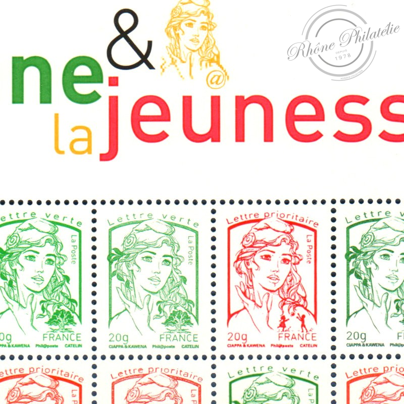 FEUILLE F4774A "MARIANNE ET LA JEUNESSE" (2013), FEUILLE MULTITECHNIQUE