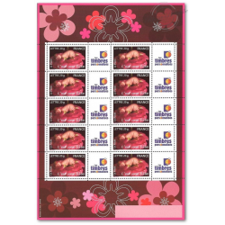 FEUILLE TIMBRES NAISSANCES "C'EST UNE FILLE" (3804A) AVEC VIGNETTE TIMBRES PERSONNALISéS