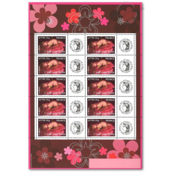 FEUILLE TIMBRES NAISSANCES "C'EST UNE FILLE" (3804A) AVEC VIGNETTE CERES