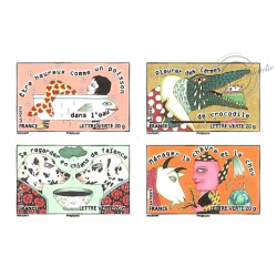 CARNET FRANCE BC789 DE TIMBRES AFFRANCHIR 12 LETTRES 20g SAUTER DU COQ A L'ANE