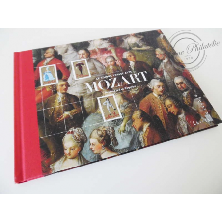 LIVRE DES TIMBRES LE TIMBRE VOYAGE AVEC MOZART