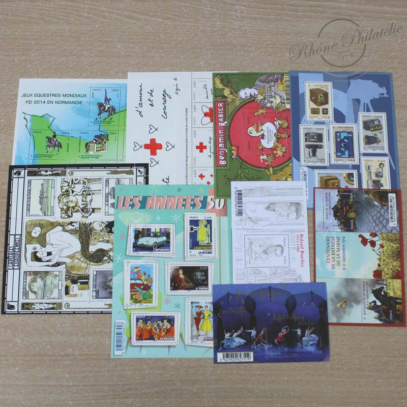 LOT DE TIMBRES DIVERS EN EUROS DE 2014 A 2015, VF 190€