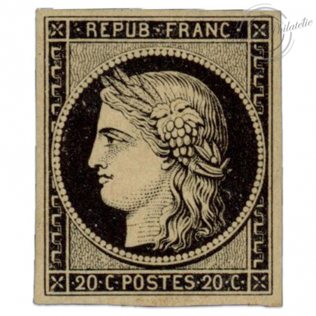 FRANCE N°3 TYPE CÉRÈS, BEAU TIMBRE NEUF, SIGNÉ-1849