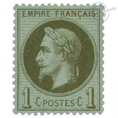 FRANCE N°25 TYPE NAPOLÉON LAURÉ BRONZE, TIMBRE NEUF*, SIGNÉ-1870