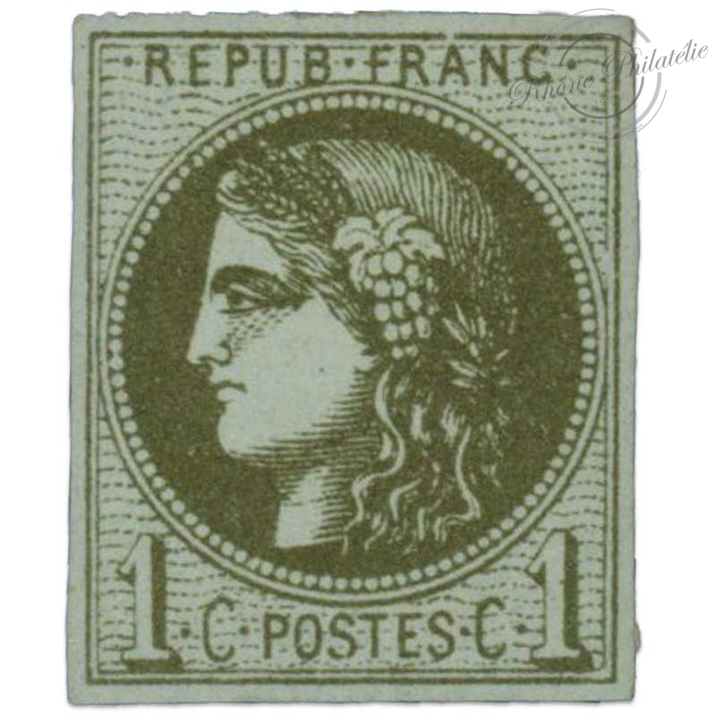 FRANCE N°39C TYPE CÉRÈS OLIVE, TIMBRE NEUF*, SIGNÉ-1870
