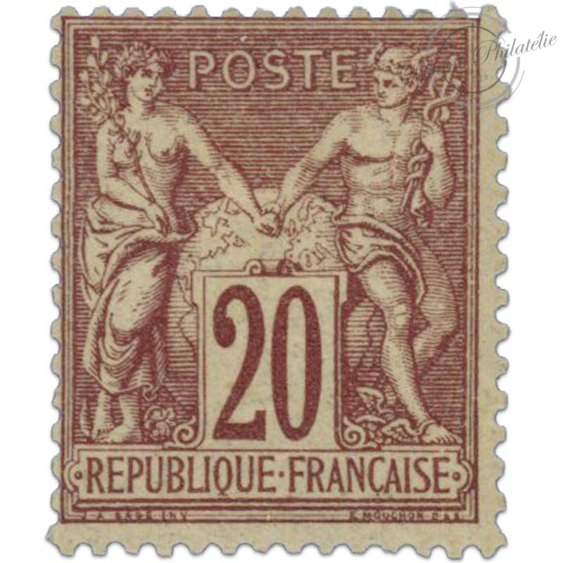 FRANCE N°67 TYPE SAGE 20C, TIMBRE NEUF* ET SIGNE-1876